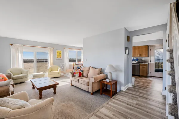 a view of a balcony with city view