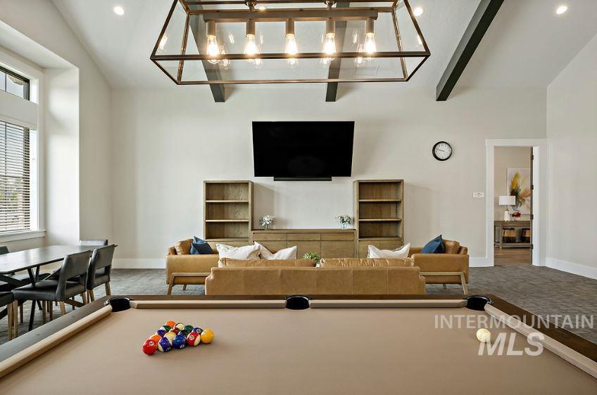 3480 East Macumbo Lane Meridian, ID 83642 - Photo 39 of 43 Recreation room with billiards table and recessed lighting