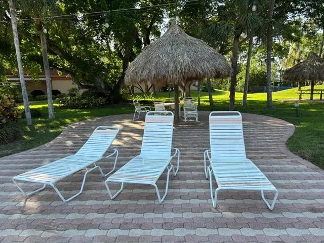 a view of outdoor space with seating