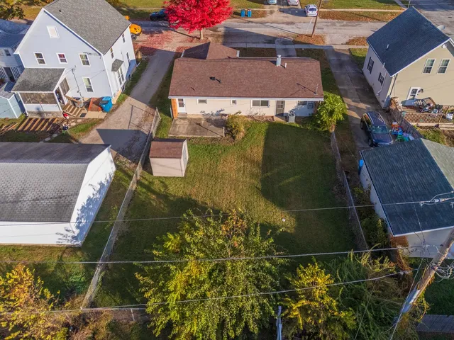 an aerial view of a house