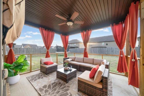 a house view with a garden space