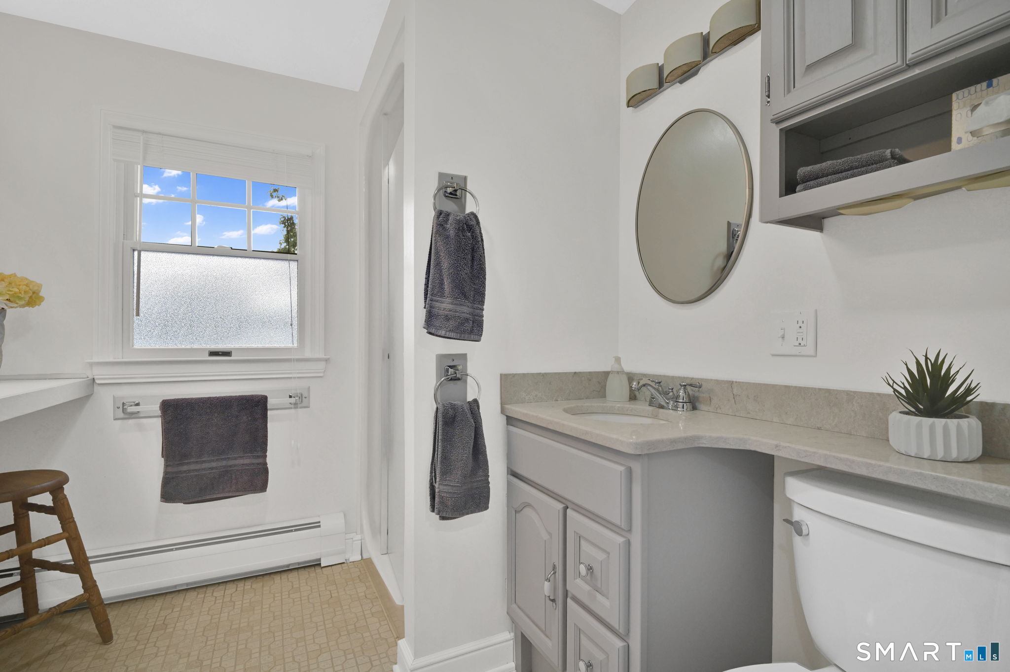 35 S Road Enfield, CT 06082 - Photo 28 of 40 2nd Floor bathroom with shower stall and make-up counter.