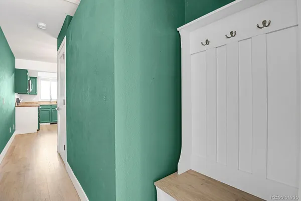 a view of a bedroom from the hallway