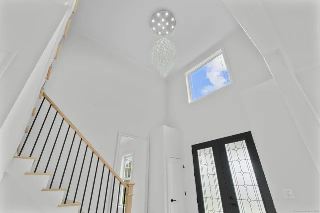 a view of an empty room with a garage