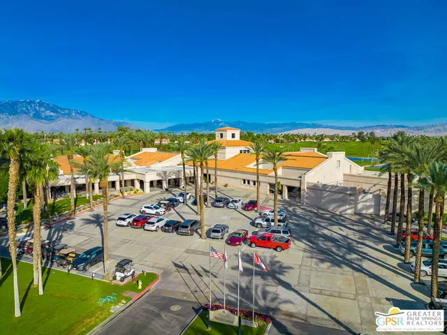 an outdoor space with seating