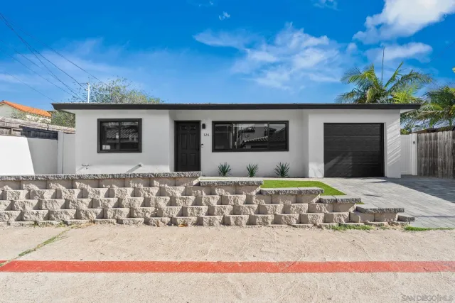 a living room with furniture a flat screen tv and a table