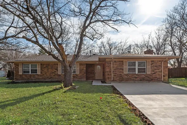 front view of a house with a yard