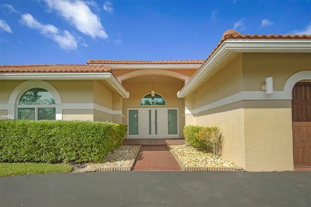 a front view of a house