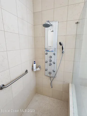 a bathroom with a shower