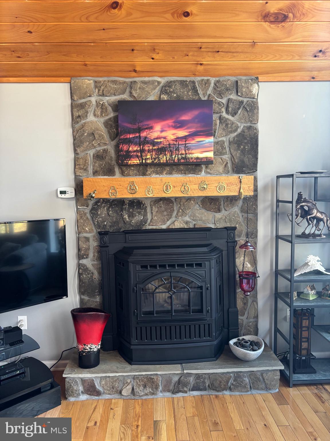 477 Fire Trail Road Front Royal, VA 22630 - Photo 11 of 80 Stone Fireplace w/pellet stove insert