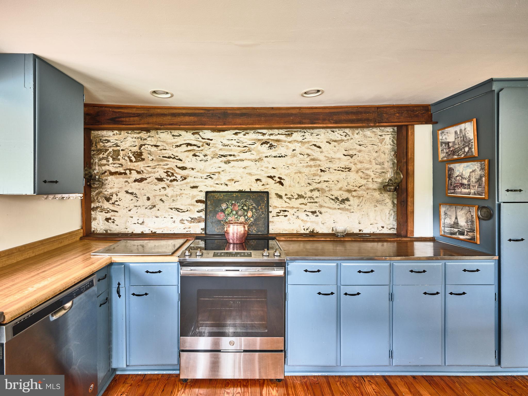 1465 Makefield Road Yardley, PA 19067 - Photo 23 of 43 Kitchen w exposed stone wall