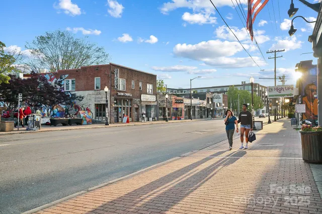 a city view with tall buildings