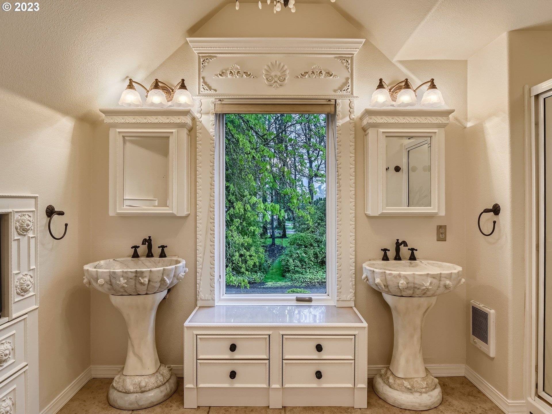 32062 South Barlow Road Canby, OR 97013 - Photo 25 of 33 a bathroom with a sink mirror and window