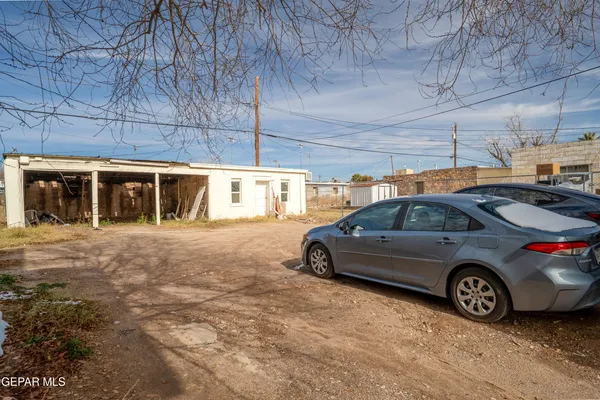 a view of a car in garage