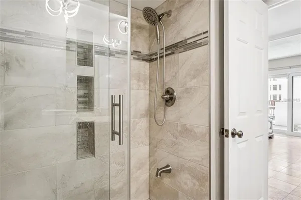 a bathroom with a shower