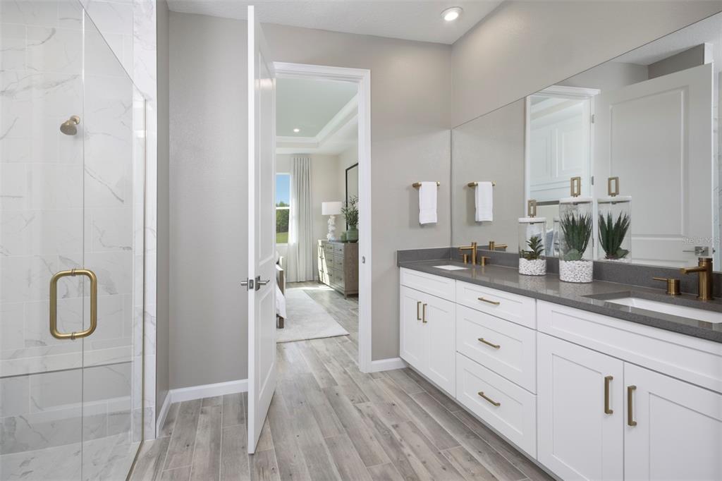 18443 Green Garden Venice, FL 34293 - Photo 9 of 40 a spacious bathroom with a granite countertop sink mirror and vanity