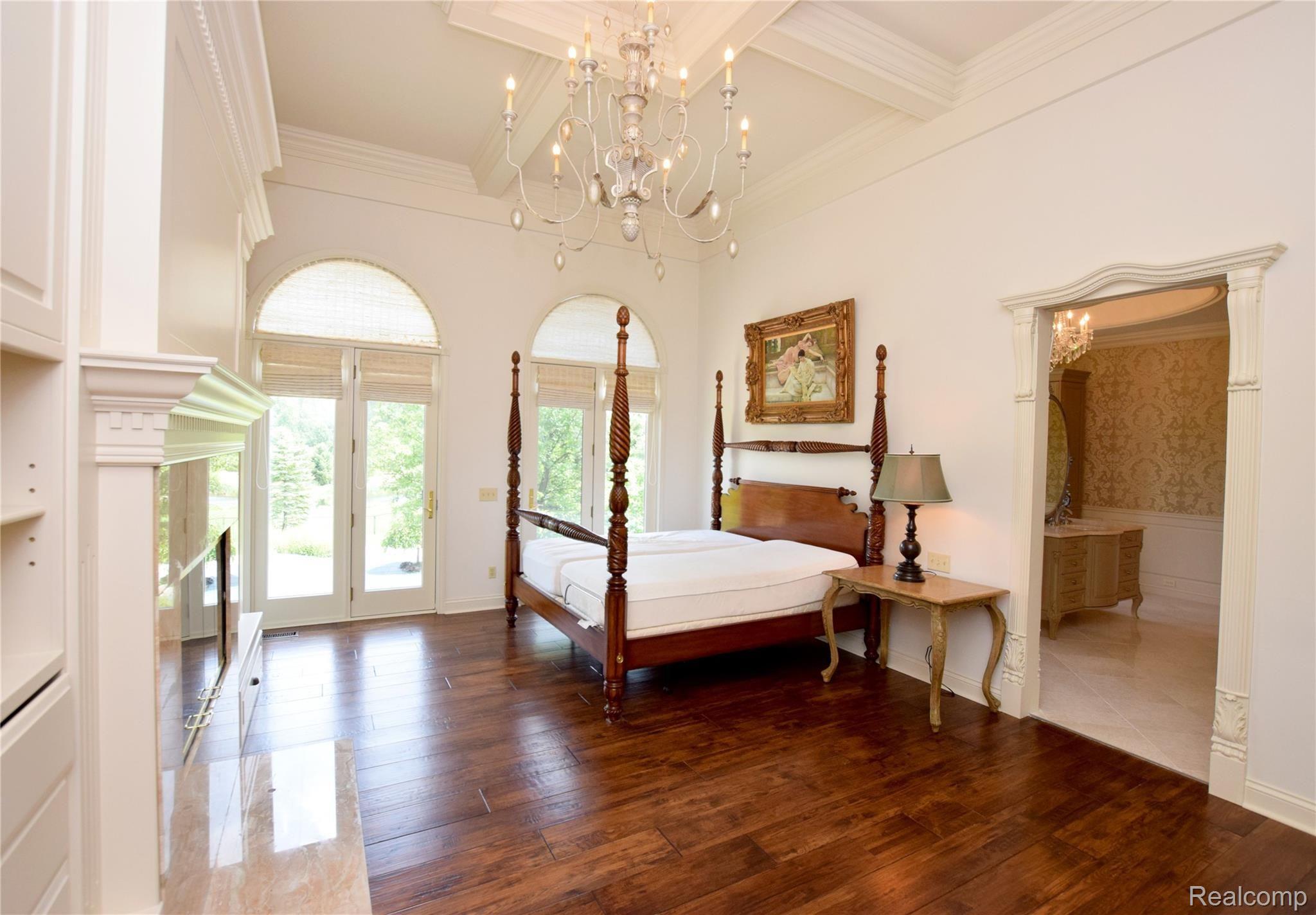 11471 Sharp Road Linden, MI 48451 - Photo 12 of 38 Master Bedroom - Stunning view of terrace and pond.