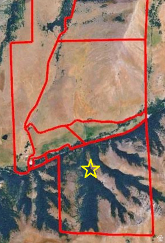 3000 Canyon Road Smithfield, UT 84335 - Photo 10 of 10 Property boundary map. Indicating the perimeter of the property with a marked point of interest