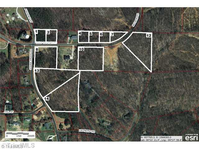 Lot 6 Golf Course Road Pilot Mountain, NC 27041 - Photo 2 of 2 Aerial View. Outlined satellite image of all 11 lots for sale. Numbers on map are coordinated with the lots.