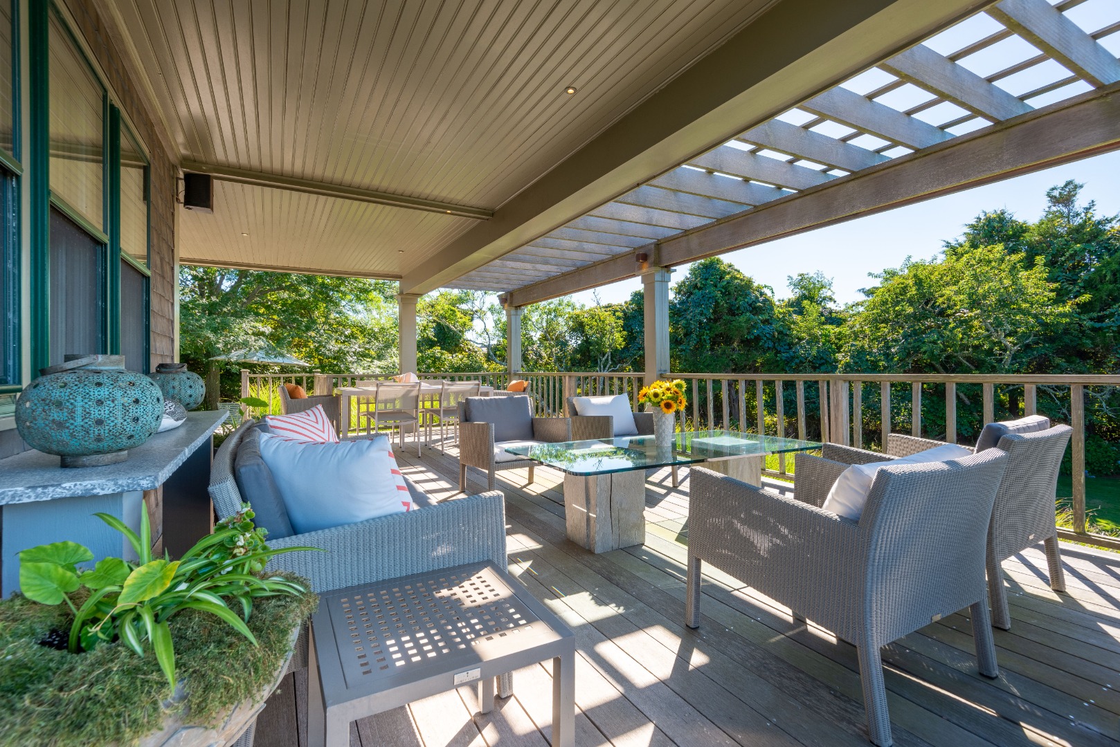 26 Pocomo Road Nantucket, MA 02554 - Photo 27 of 43 a outdoor living space with furniture and garden view
