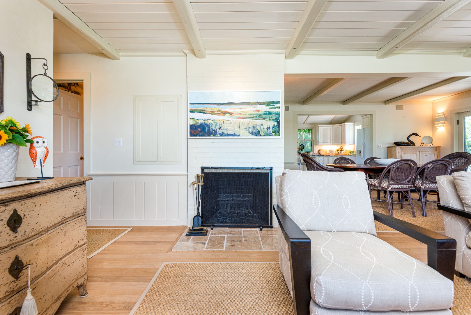 26 Pocomo Road Nantucket, MA 02554 - Photo 4 of 43 a living room with furniture a fireplace and a flat screen tv