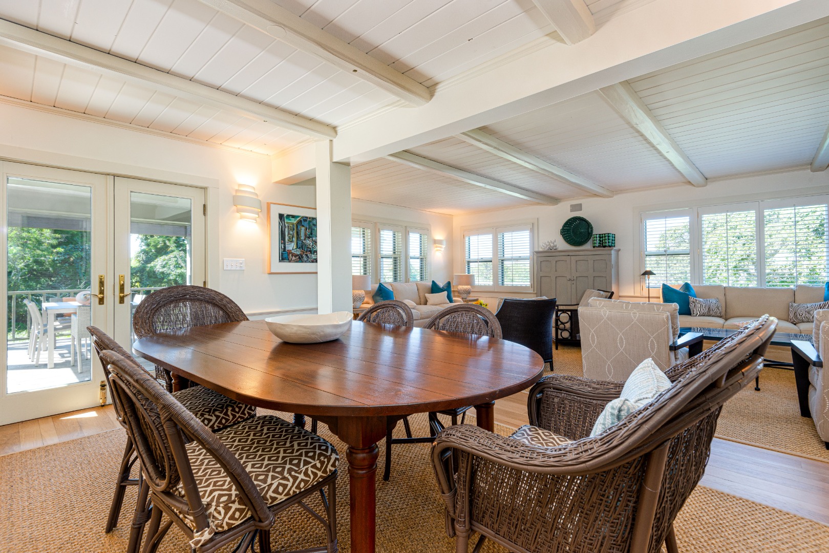 26 Pocomo Road Nantucket, MA 02554 - Photo 9 of 43 a view of a dining room with furniture and a large window
