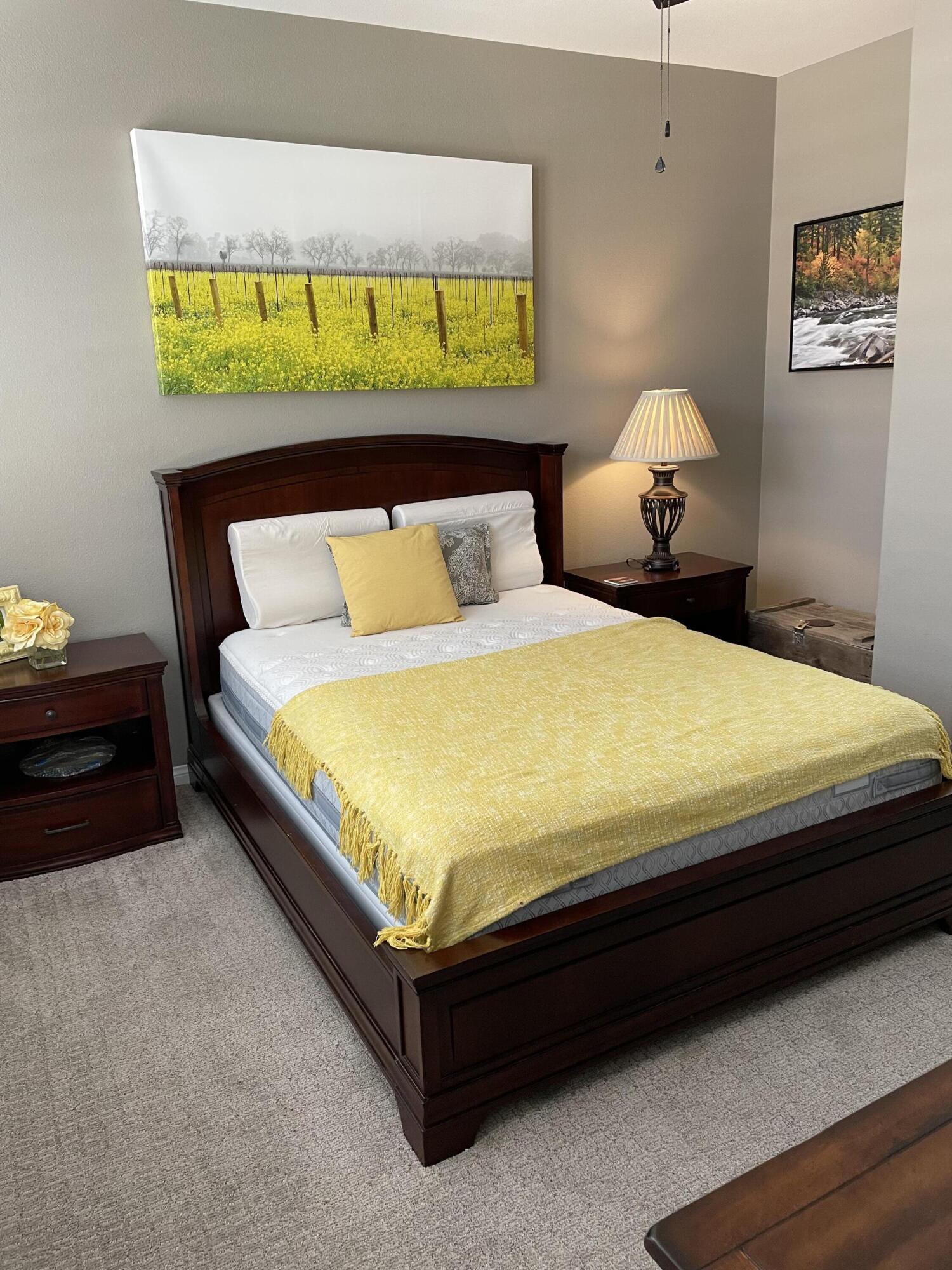 60880 Azul Court La Quinta, CA 92253 - Photo 21 of 33 a bedroom with a bed and wall painting