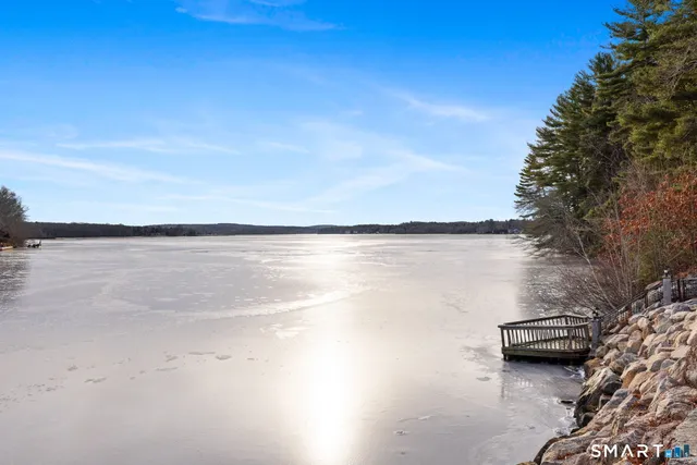 a view of a lake with outdoor space