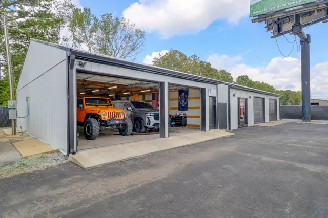 a view of a car garage