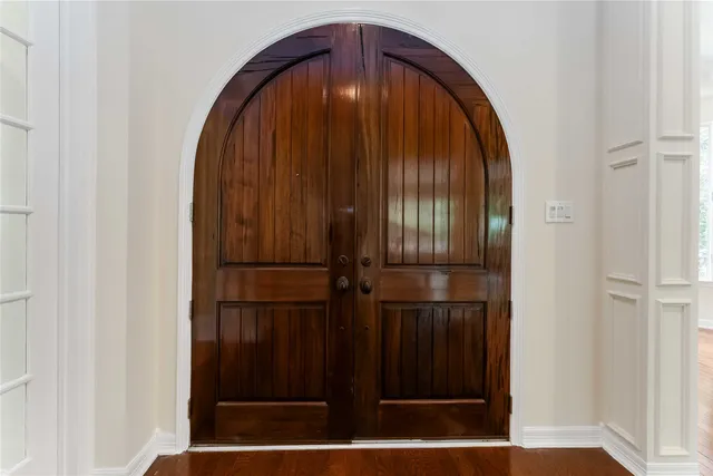 a view of a wooden door
