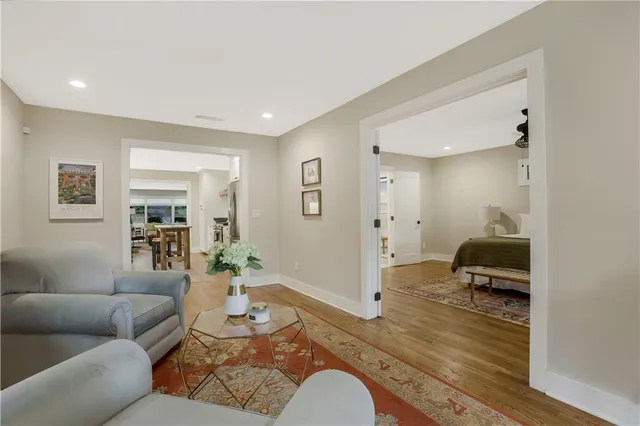a living room with furniture
