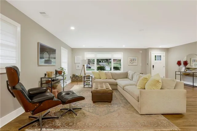 a living room with furniture