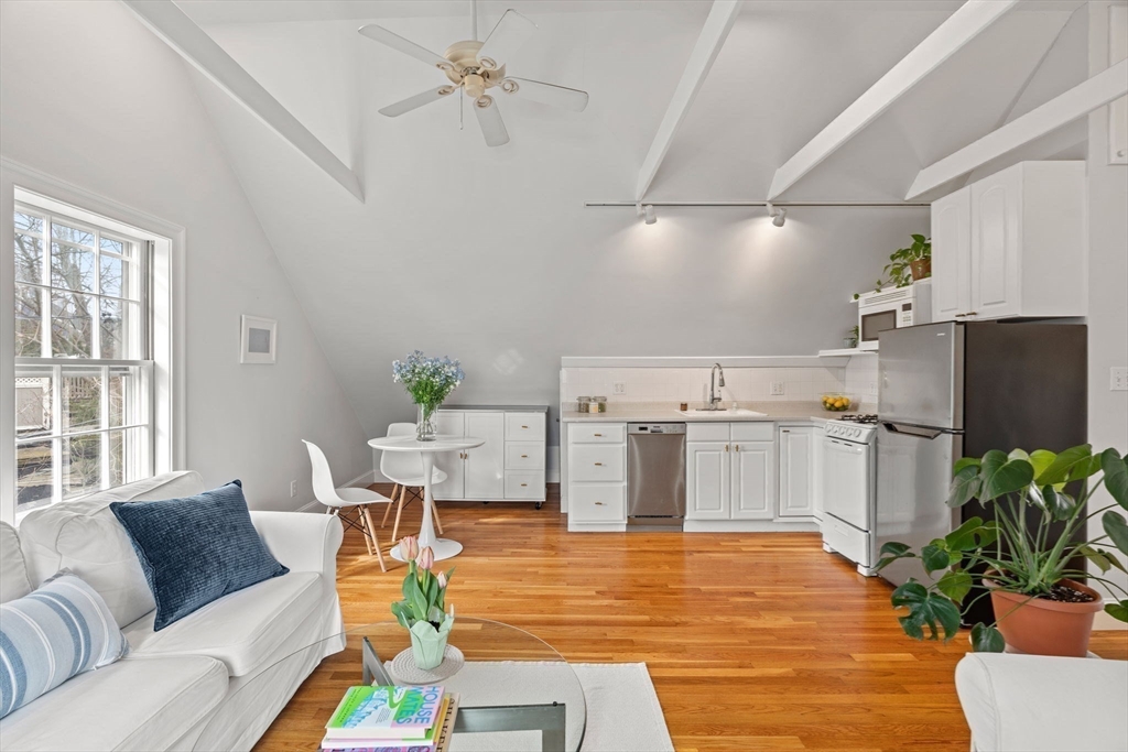 3 Circle Street, Unit 3 Marblehead, MA 01945 - Photo 6 of 23 a living room with stainless steel appliances kitchen island granite countertop furniture and a potted plant