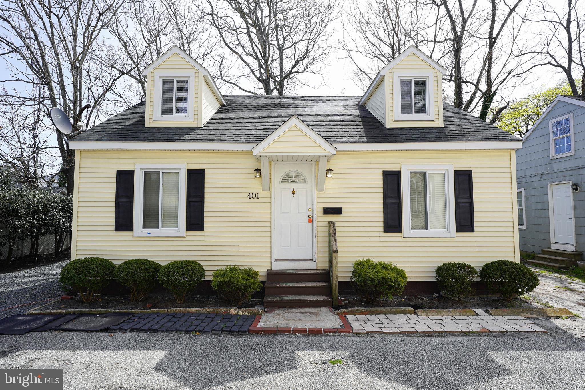 a front view of a house