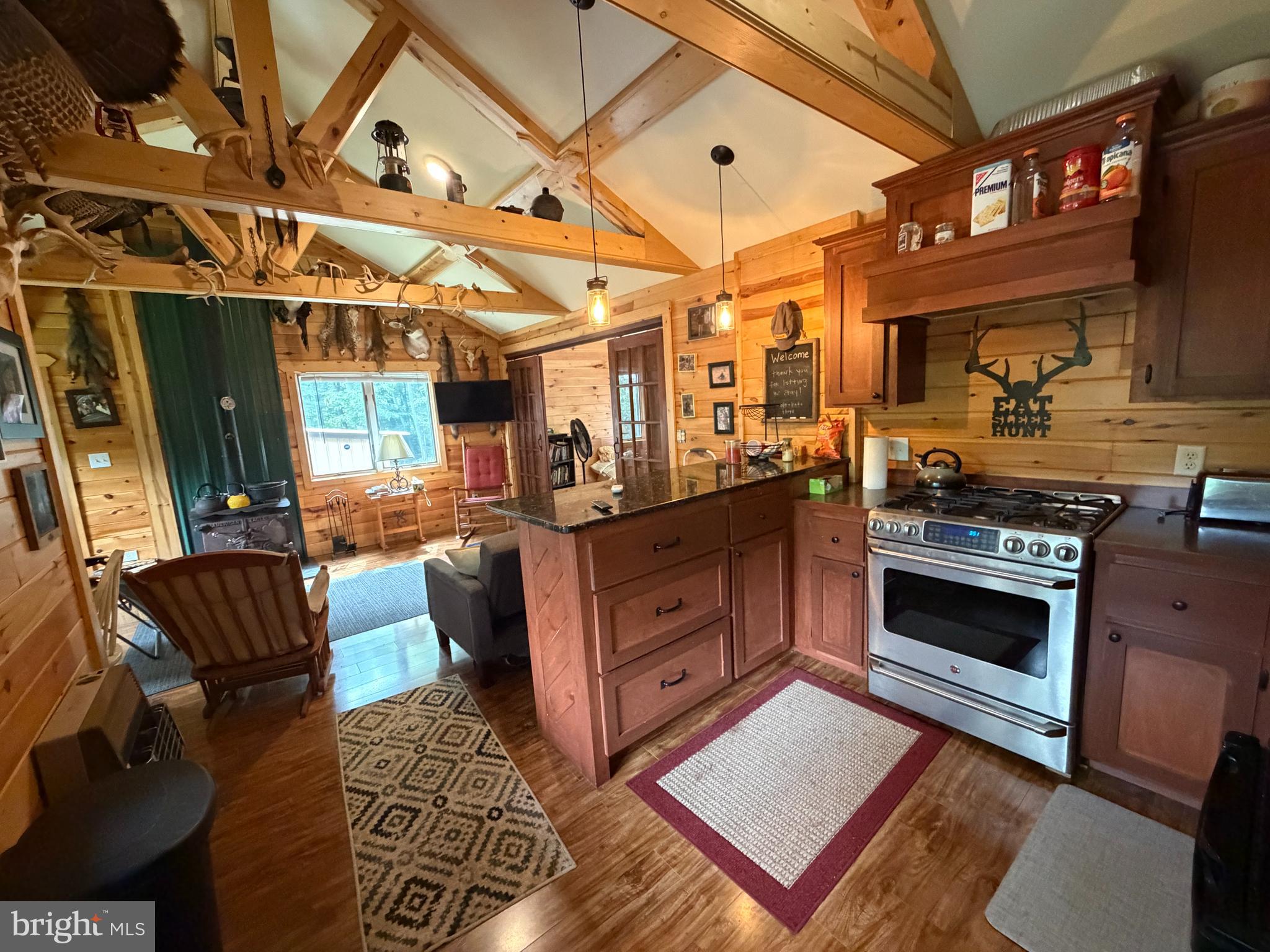 1419 Paul's Woods Road Delray, WV 26714 - Photo 15 of 105 a kitchen with stainless steel appliances granite countertop a stove a sink and a microwave