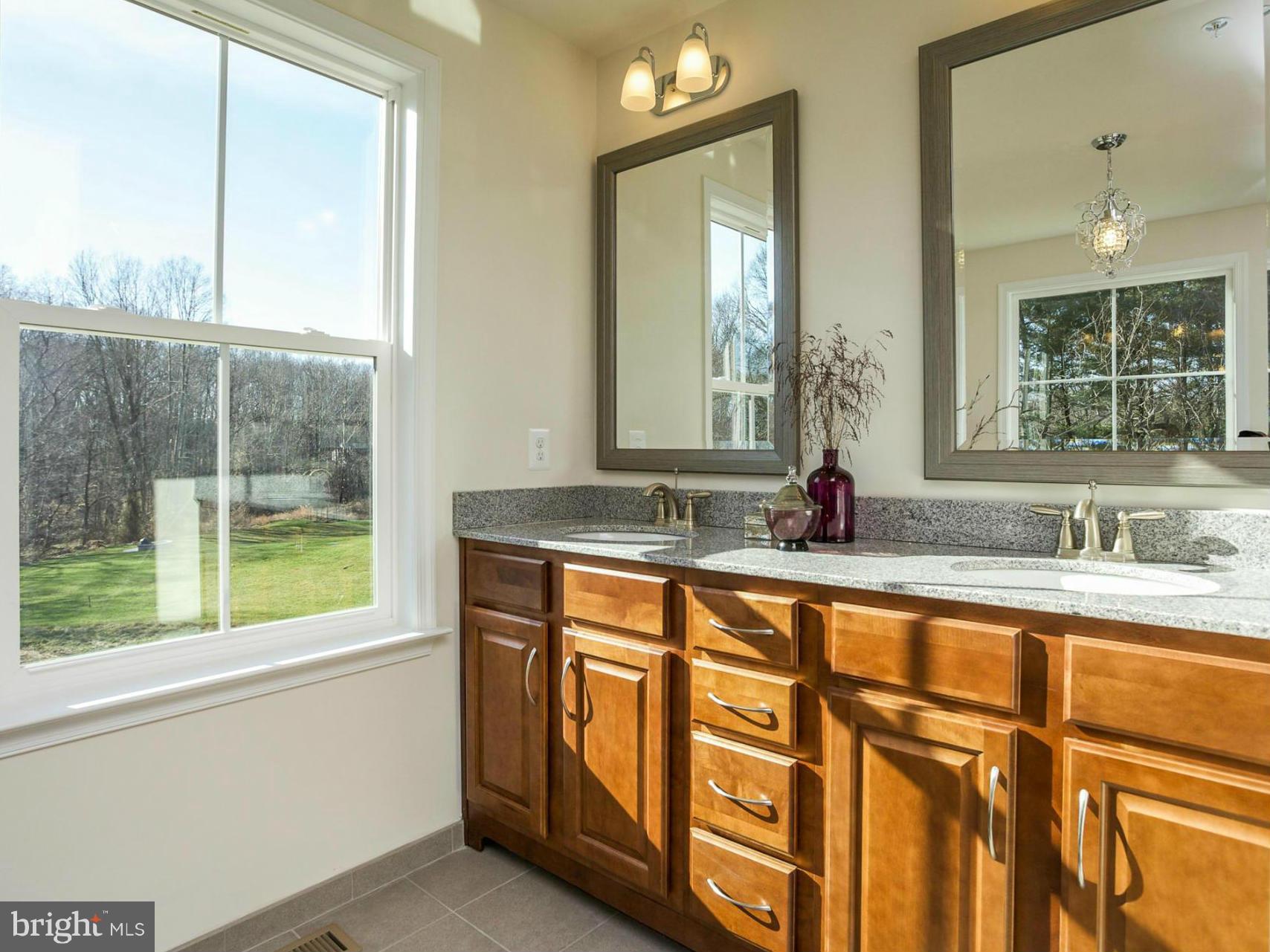 12504 Regwood Road Hydes, MD 21082 - Photo 21 of 28 a bathroom with a granite countertop sink and a large mirror