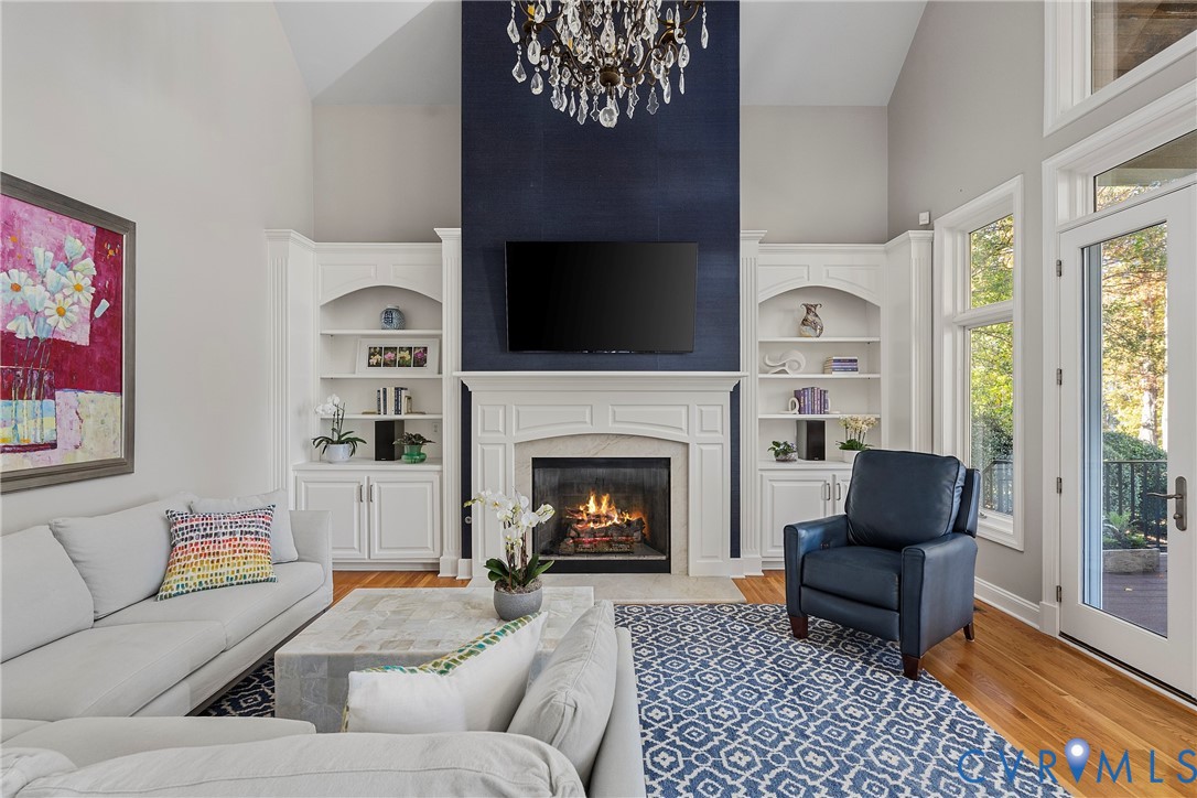 5304 Beechwood Point Court Midlothian, VA 23112 - Photo 26 of 50 a living room with furniture and a fireplace