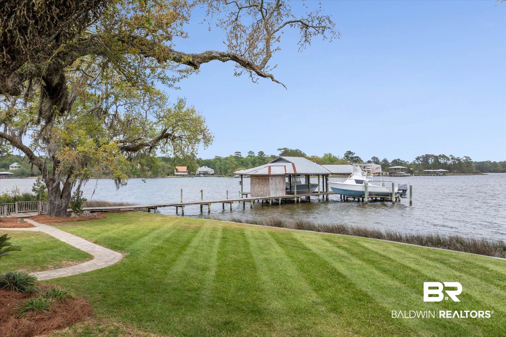 3500 Higgins Road Mobile, AL 36619 - Photo 40 of 54 Dock with a yard, a water view, and boat lift