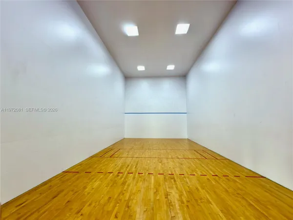 a view of a big room with wooden floor