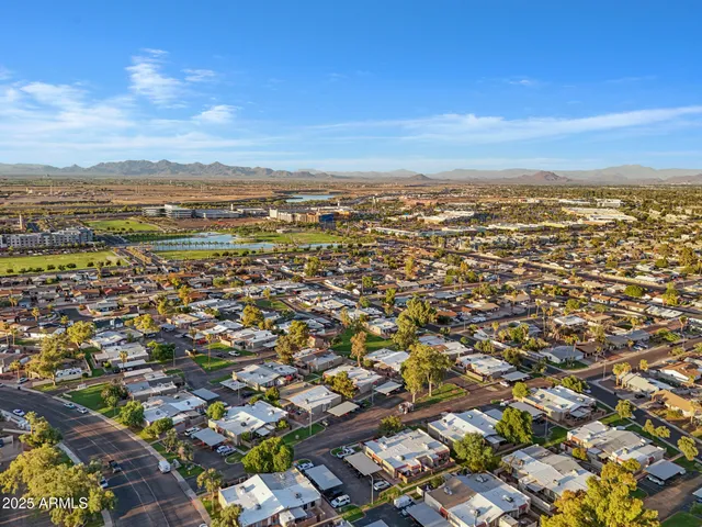 an aerial view of a city