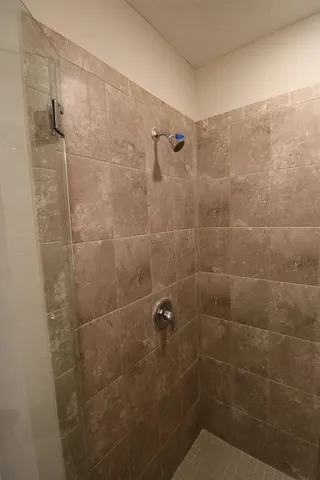 a bathroom with a shower