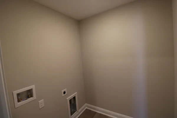 a view of small space with racks on the wall