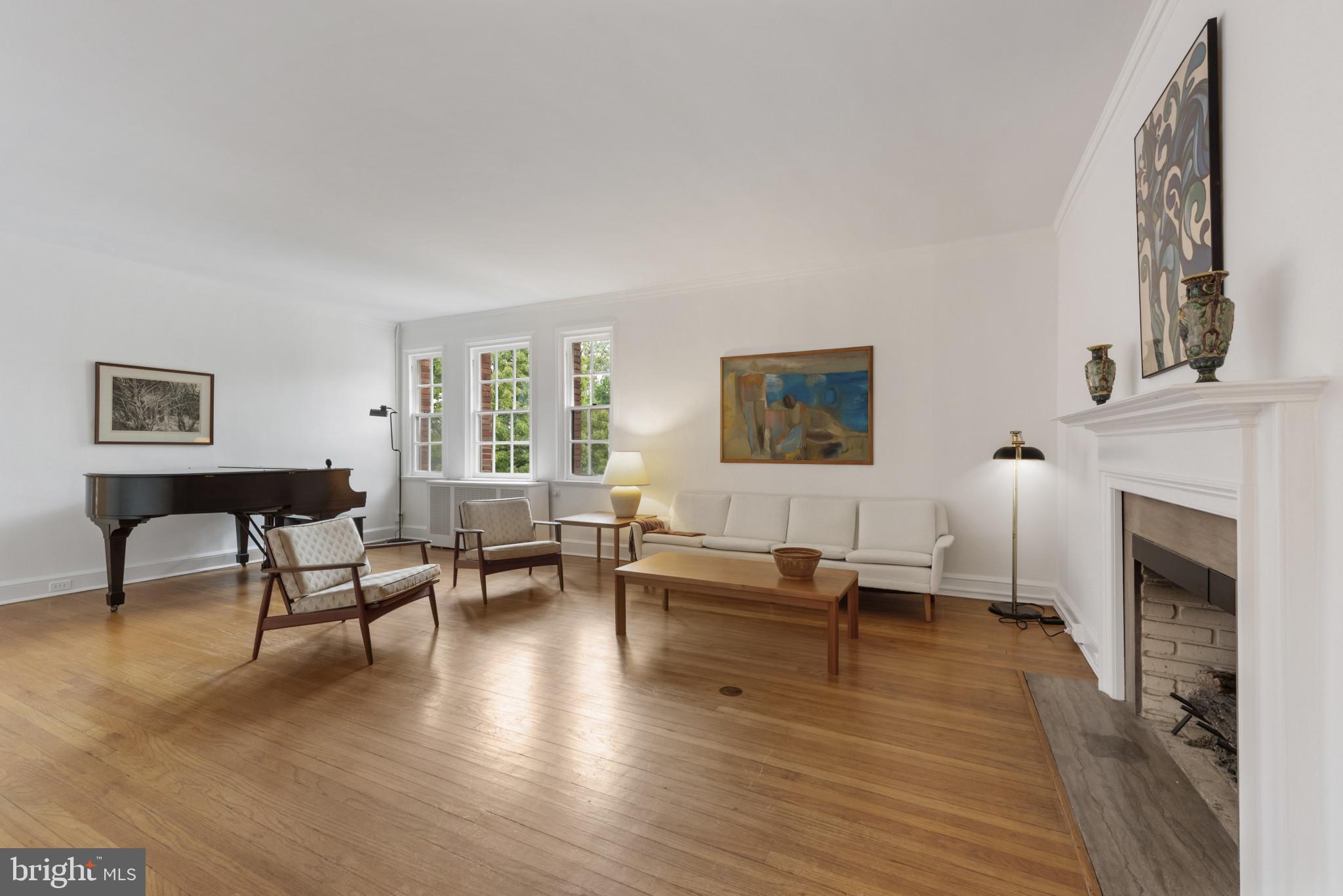6 Upland Road, Unit F5 Baltimore, MD 21210 - Photo 15 of 31 a living room with furniture and a fireplace