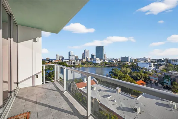 a view of city from balcony