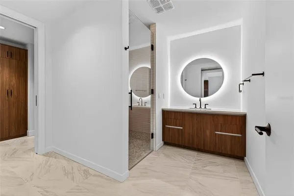 a bathroom with a shower