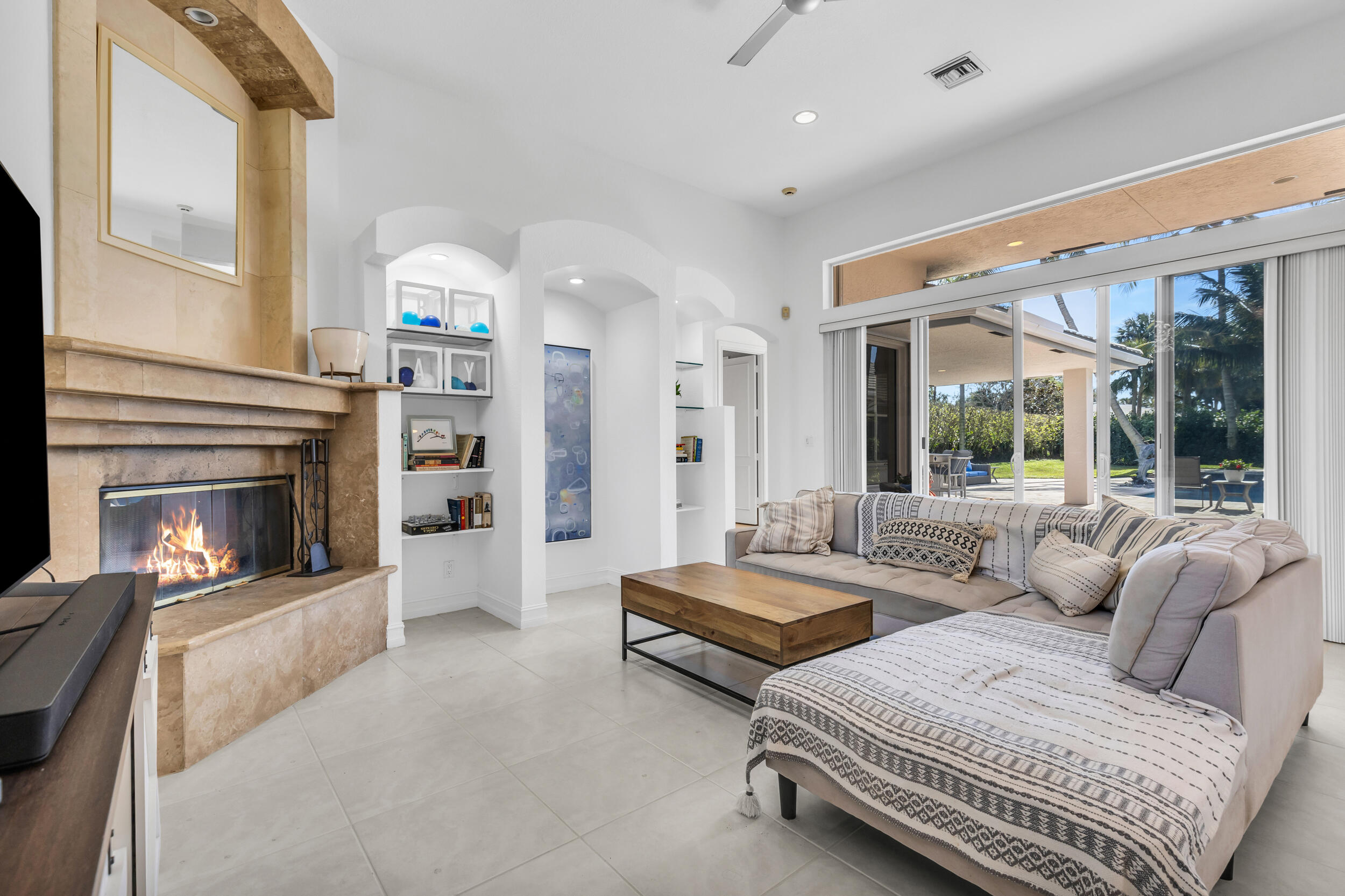 2375 Rabbit Hollowe Circle Delray Beach, FL 33445 - Photo 27 of 62 Family Room W/ Real Fireplace