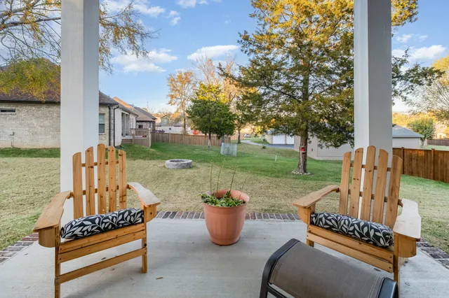 a view of outdoor space with seating