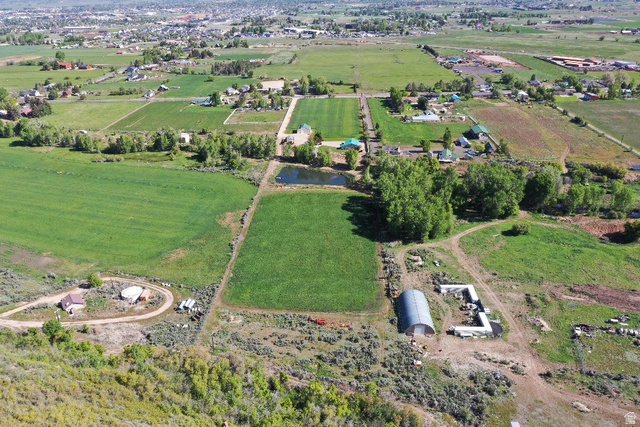 1454 East Little Sweden Road Heber City, UT 84032 - Photo 14 of 35 Aerial view of property's location featuring rural landscape and large plots for crops