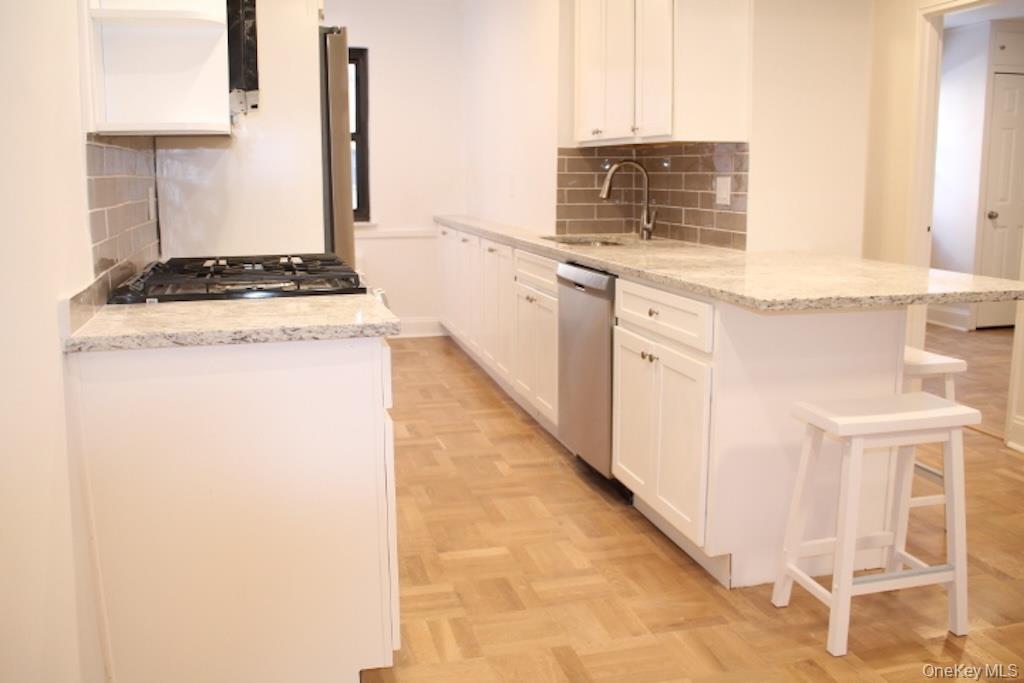 50 White Oak Street, Unit 1C New Rochelle, NY 10801 - Photo 4 of 24 a kitchen with stainless steel appliances granite countertop a sink and a stove
