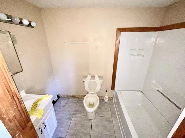 a view of a yard with a slide